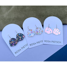 Load image into Gallery viewer, Black Rainbow Glitter Mini Arch Drop Earrings
