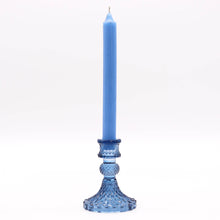 Load image into Gallery viewer, Blue Glass Vintage Candle Holder
