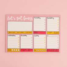 Load image into Gallery viewer, A5 Let&#39;s Get Busy Week Planner Notepad
