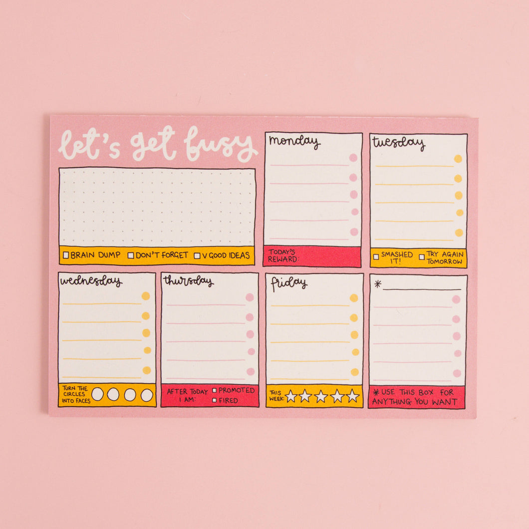 A5 Let's Get Busy Week Planner Notepad