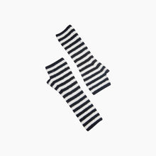 Load image into Gallery viewer, Black &amp; White Long Striped Wrist Warmer
