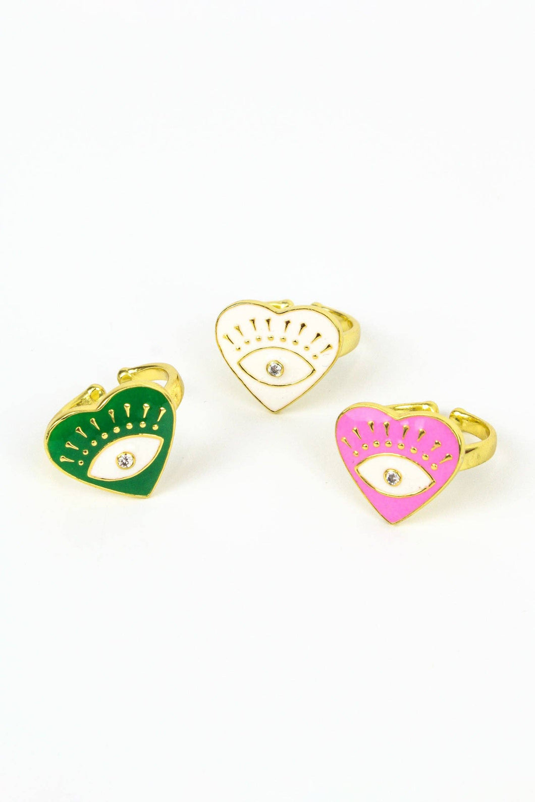 Eye Heart Enamel Ring