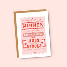 Load image into Gallery viewer, Hugs &amp; Kisses Winning Ticket Greetings Card
