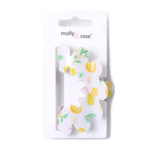 Load image into Gallery viewer, Zigzag Edged Lemon Print Hair Claw Clamp
