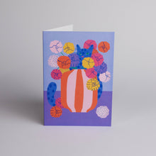 Load image into Gallery viewer, Colourful Blue Cat Greetings Card
