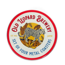 Load image into Gallery viewer, Set of 4 Old Leopard Brewery Metal Coasters
