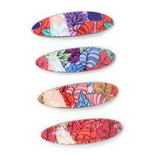 Load image into Gallery viewer, Bright Floral Print Oval Barrette Clip
