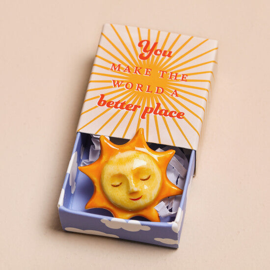 Tiny Matchbox Ceramic Sunshine