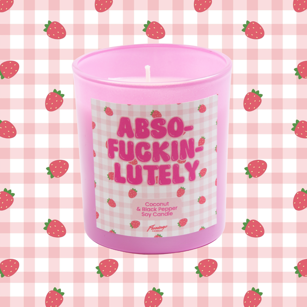 Coconut & Black Pepper Absofuckinlutely Pink Strawberry Candle