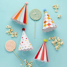 Load image into Gallery viewer, Pack of 8 Party Hats with Pom Poms
