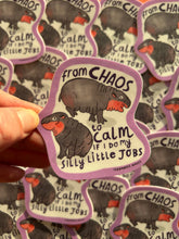 Load image into Gallery viewer, Chaos to Calm Pygmy Hippo Vinyl Sticker
