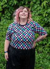 Load image into Gallery viewer, Rebel Romance Checkerboard Boxy Tee
