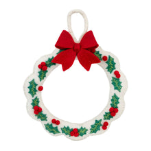 Load image into Gallery viewer, Felt Holly Christmas Wreath
