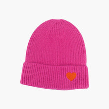 Load image into Gallery viewer, Austin Pink Heart Embroidered Beanie Hat
