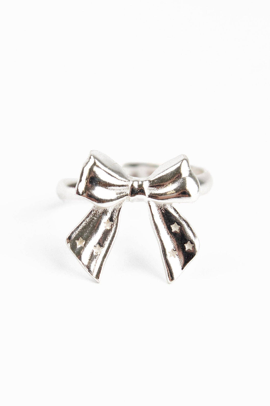 Silver Bow Adjustable Bow Ring