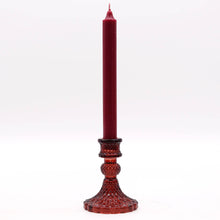 Load image into Gallery viewer, Red Glass Vintage Candle Holder
