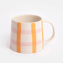 Load image into Gallery viewer, Caroline Gardner Orange &amp; Pink Check Large Mug

