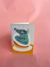 Load image into Gallery viewer, Pigeon Birthday Cake Greetings Card
