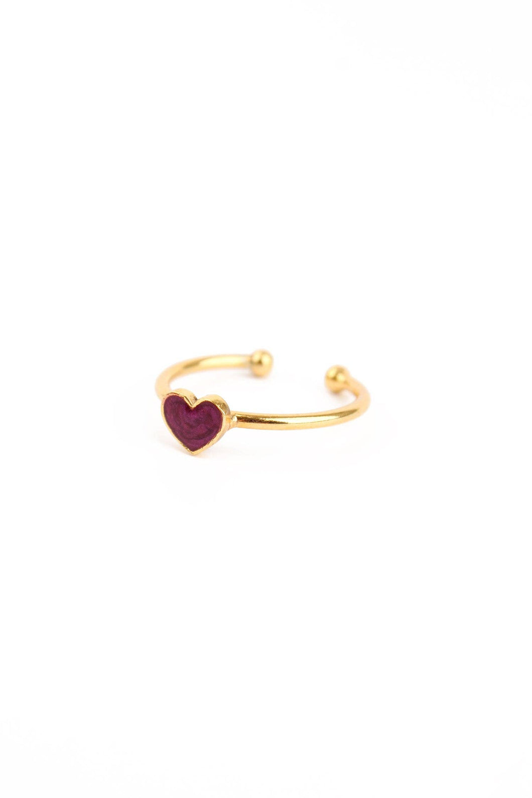 Small Purple Heart Enamel Ring