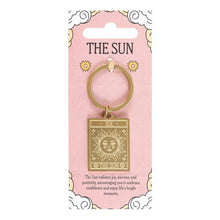 Load image into Gallery viewer, The Sun Vintage Tarot Card Keyring
