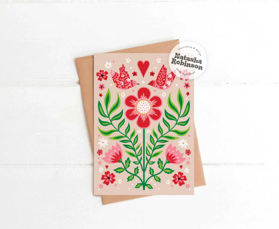 Love Birds Greetings Card