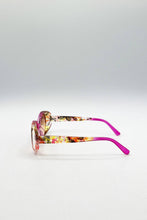 Load image into Gallery viewer, Floral Pink Oval Sunglasses

