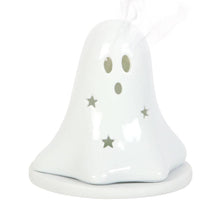 Load image into Gallery viewer, Ceramic Ghost Tealight and Incense Cone Holder
