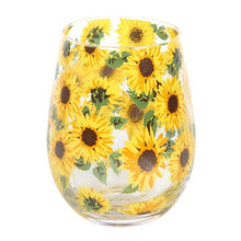 Load image into Gallery viewer, Sunflower Print Stemless Glass
