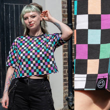 Load image into Gallery viewer, Rebel Romance Checkerboard Boxy Tee

