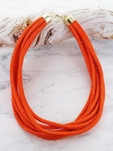Load image into Gallery viewer, Coral Short Multi Strand Cord Necklace
