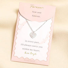 Load image into Gallery viewer, Silver Heart Necklace with Card
