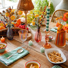Load image into Gallery viewer, Green Stripe Straight Dinner Candle
