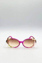 Load image into Gallery viewer, Floral Pink Oval Sunglasses
