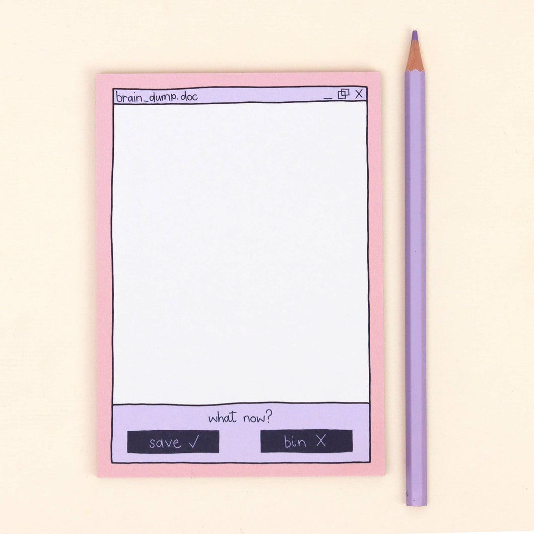Brain Dump A6 Notepad