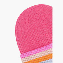 Load image into Gallery viewer, Delta Hot Pink Rainbow Stripe Beanie Hat
