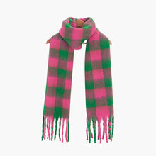 Load image into Gallery viewer, Green &amp; Pink Check Scarf

