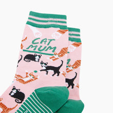 Load image into Gallery viewer, Cat Mum Combed Cotton Socks in Pink
