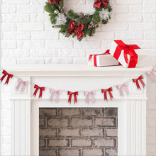 Load image into Gallery viewer, Pink &amp; Red Bow 3D Card Garland
