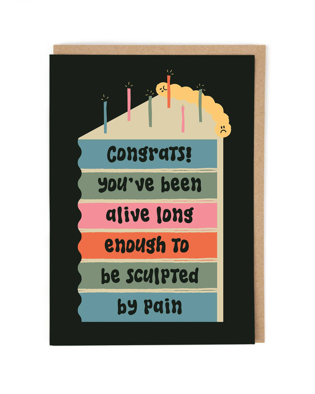 Pain Cake Birthday Greetings Card