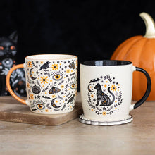 Load image into Gallery viewer, Frightful Folk Black Cat Halloween Mug
