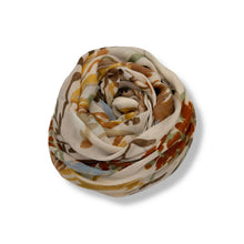 Load image into Gallery viewer, Beige Vintage Floral Print Scarf
