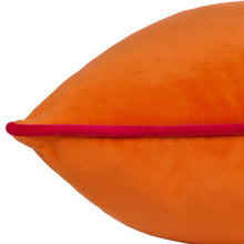 Load image into Gallery viewer, Meridian Velvet Cushion in Clementine &amp; Hot Pink
