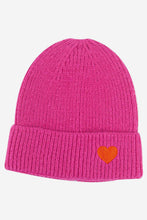 Load image into Gallery viewer, Austin Pink Heart Embroidered Beanie Hat

