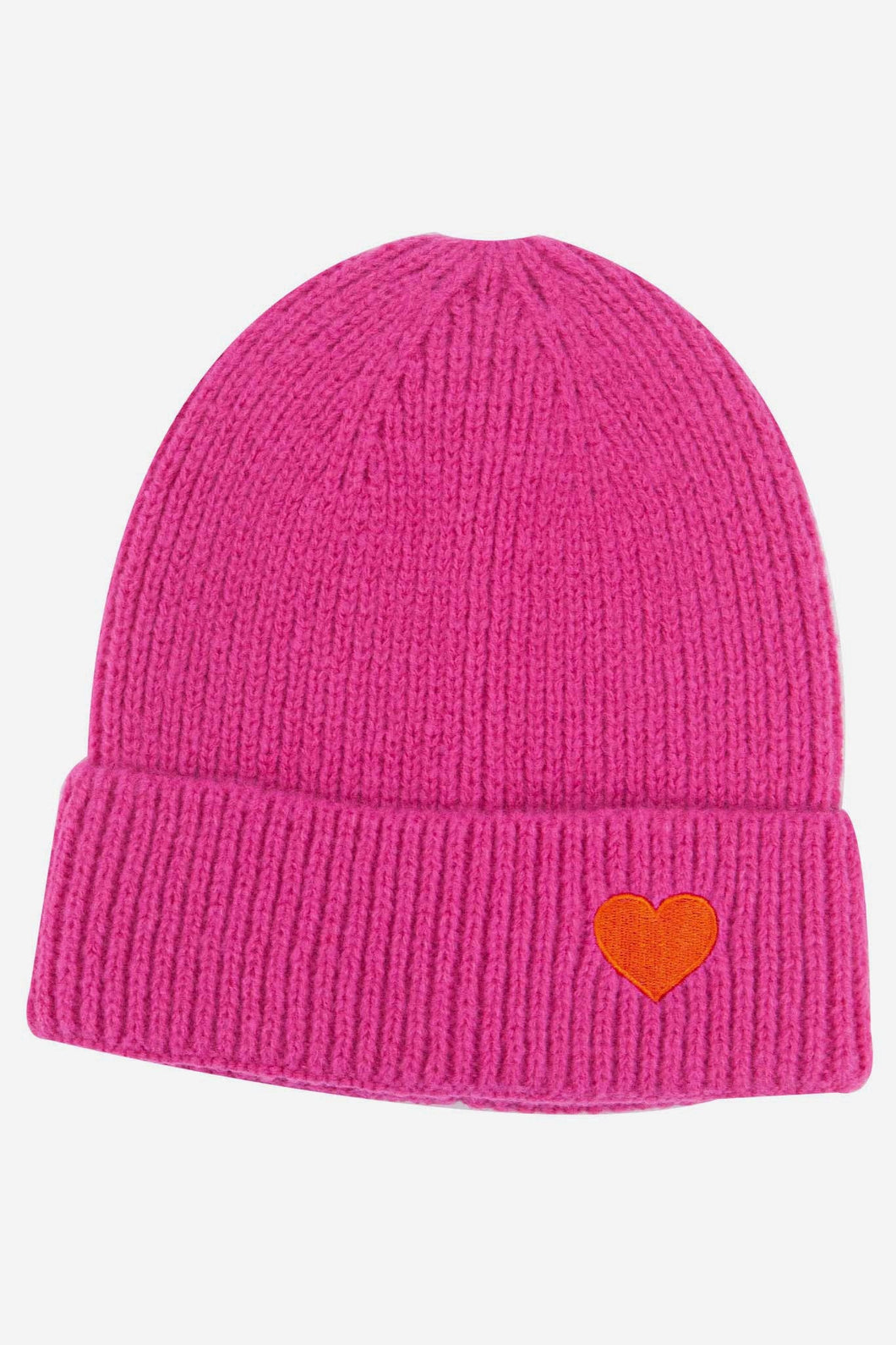 Austin Pink Heart Embroidered Beanie Hat