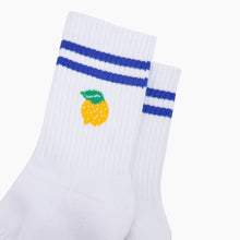 Load image into Gallery viewer, Lemon Organic Cotton Sports Socks in White
