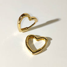 Load image into Gallery viewer, Heart Hoop Earrings
