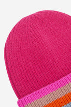 Load image into Gallery viewer, Delta Hot Pink Rainbow Stripe Beanie Hat
