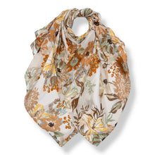 Load image into Gallery viewer, Beige Vintage Floral Print Scarf
