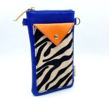 Load image into Gallery viewer, Blue Animal Print Cross Body Phone Wallet
