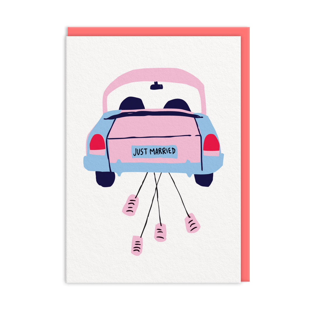 Cars & Cans Wedding Greetings Card